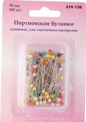 210138 Булавки портновские длинные, для эласт. мат-лов Hobby&Pro (уп.100шт.) (0)